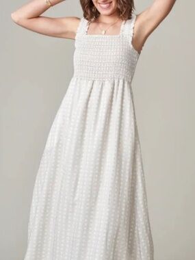 Spartina 449 Marielle Smocked Midi Dress Babbie’s Store Cane Pattern M